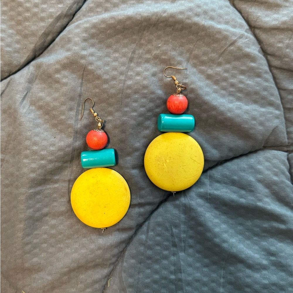 Colorful Beaded Earrings - Preloved- fair conditions